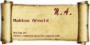 Makkos Arnold névjegykártya