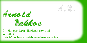 arnold makkos business card